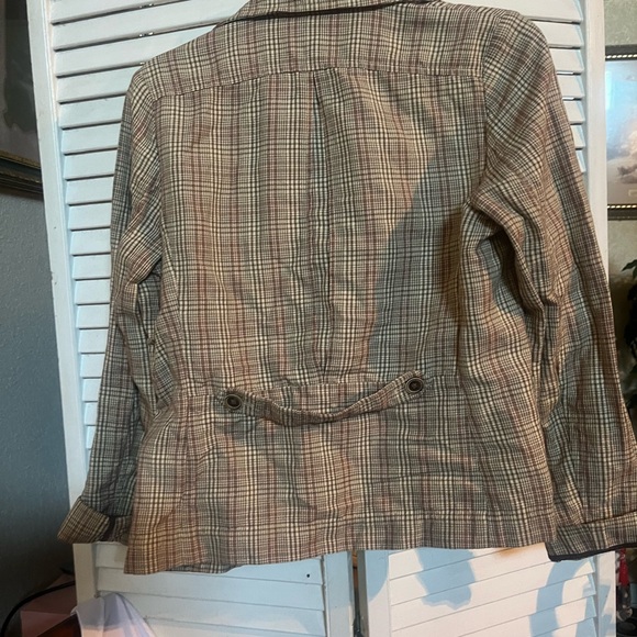 BANANA REPUBLIC Brown Tan Blazer Classic Plaid Suit Jacket- perfect staple - Picture 10 of 11